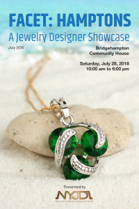 a flyer for a jewelry designer showcase