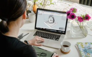 Woman using CAD for Jewelry Design